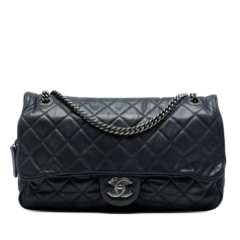 Chanel Pre-Loved Large Quilted Iridescent Calfskin Shiva Flap
