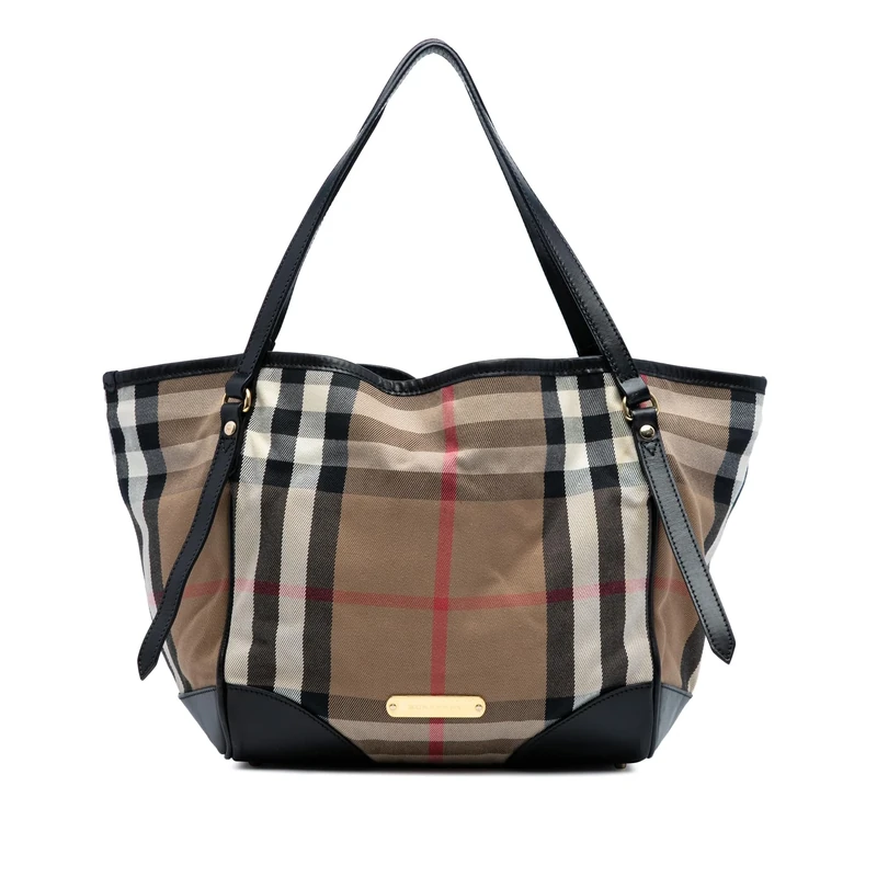 BURBERRY Pre-Loved Small House Check Canvas Canterbury Tote
