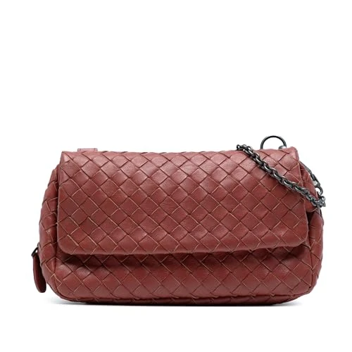 Bottega Veneta Pre-Loved Mini Nappa Intrecciato Expandable Chain Flap Crossbody Bag