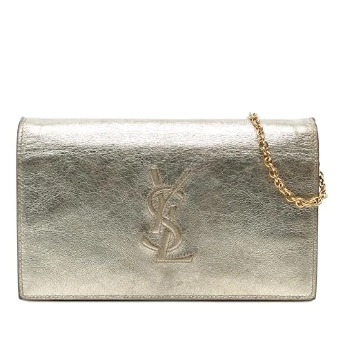 Yves Saint Laurent Pre-Loved Crinkled Metallic Calfskin Belle de Jour Chain Clutch