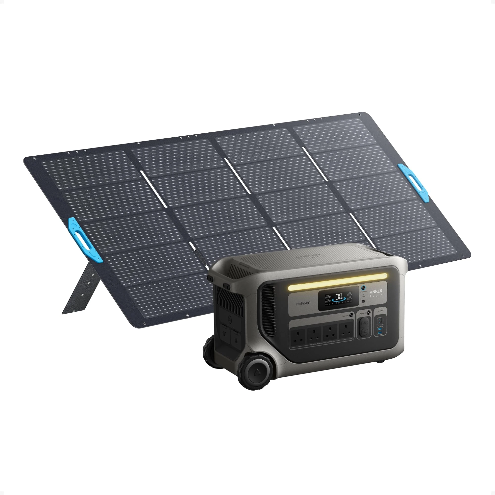 Anker SOLIX F3000 Portable Power Station and 400W Solar Panel, 3,072Wh, 2,400W Recharging, Solar Generator for Camping, RVs, and Emergencies