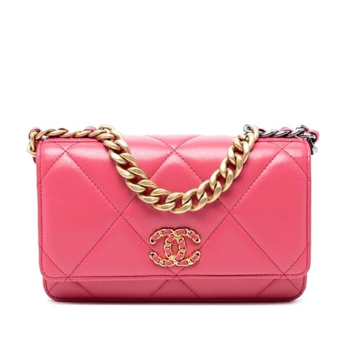 Chanel Pre-Loved Quilted Lambskin 19 Wallet On Chain Handbag