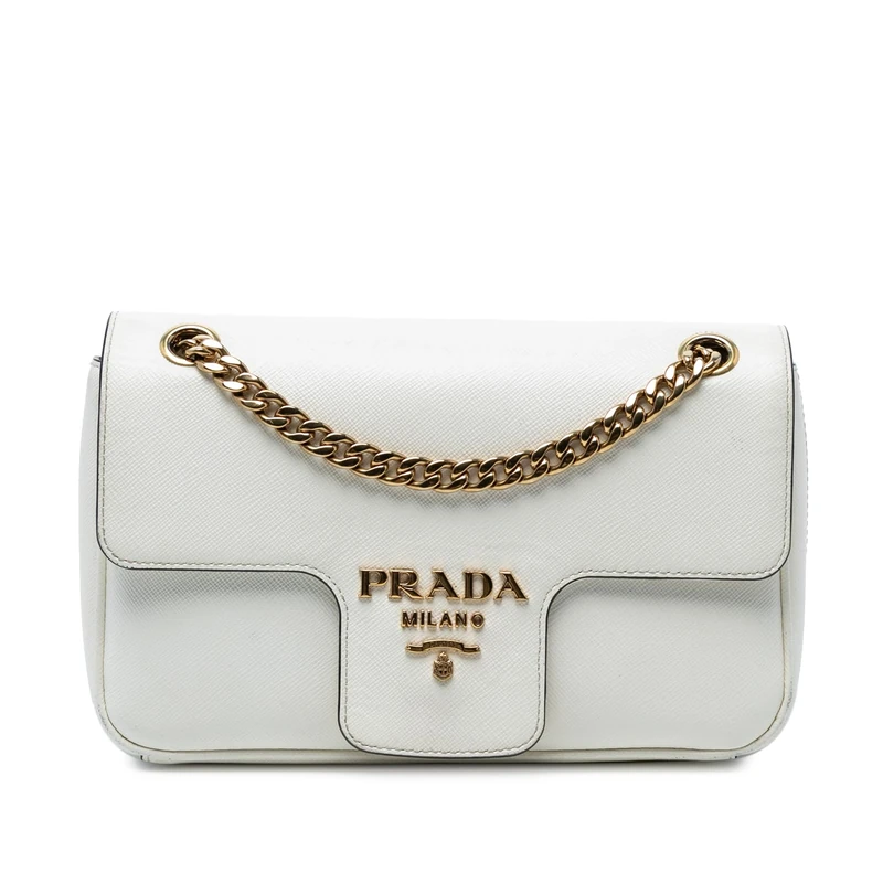 Prada Pre-Loved Saffiano Pattina Chain Crossbody