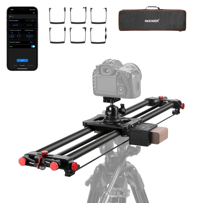 NEEWER 31.5" Motorized Carbon Fiber Camera Slider - ER1