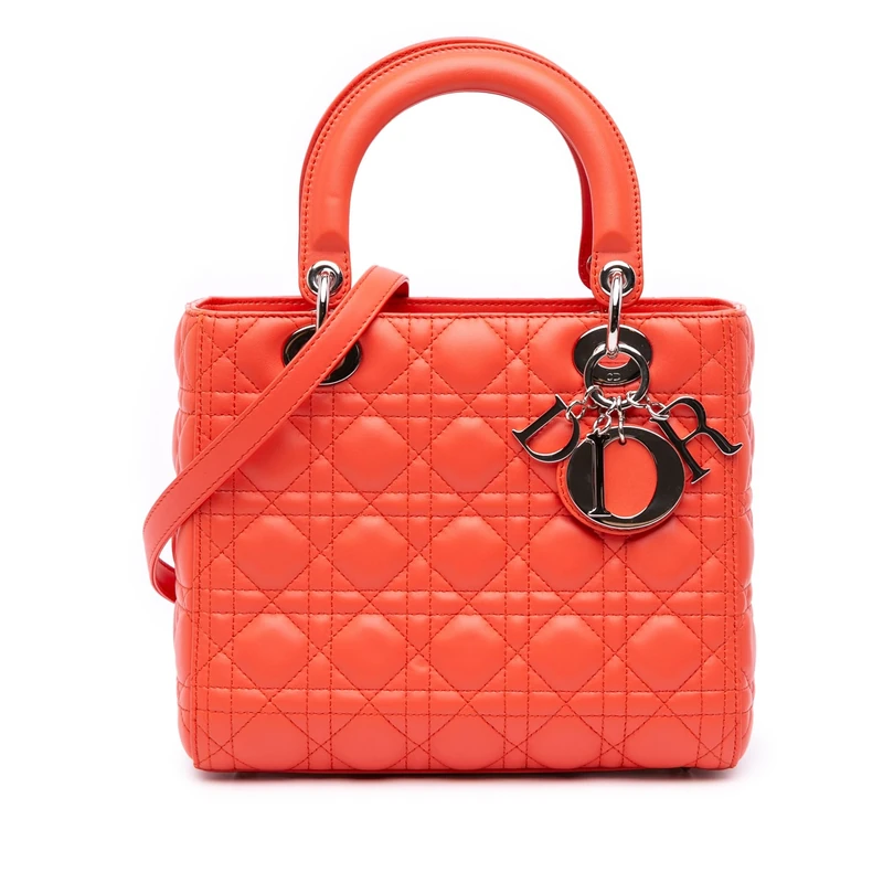 Dior Pre-Loved Medium Lambskin Cannage Lady