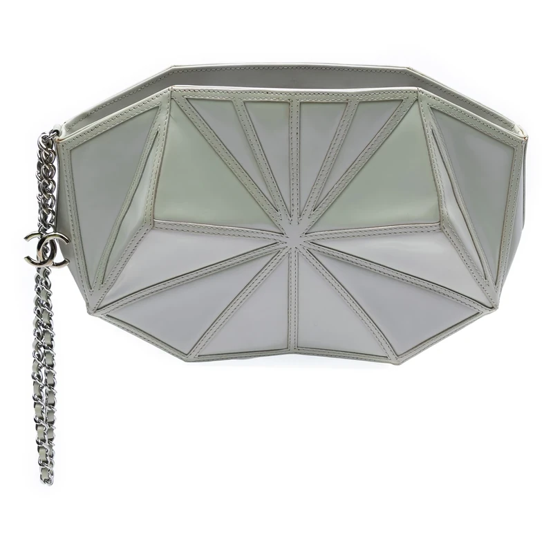 Chanel Pre-Loved Pearlescent Lambskin Midnight Swim Wristlet Clutch Bag