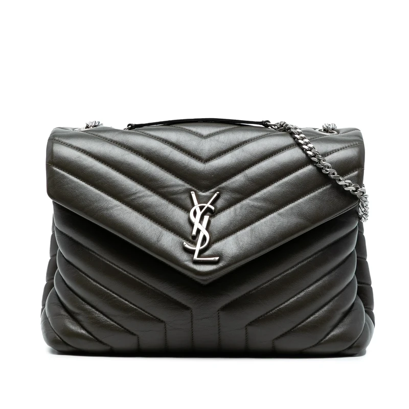 Yves Saint Laurent Pre-Loved Medium Matelasse Leather Monogram LouLou Chain Bag