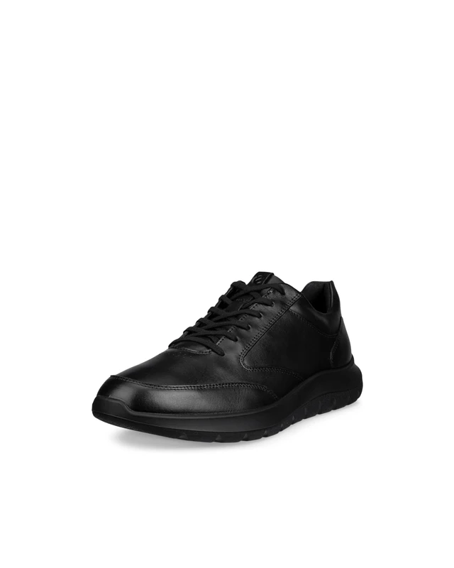 ECCO Men's City Stride Leather Trainers Black 44