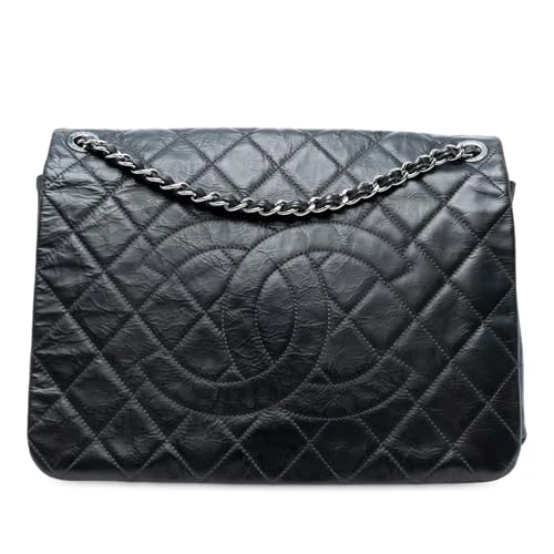 Chanel Pre-Loved XL CC Glazed Quilted Calfskin Single Flap Shoulder Bag