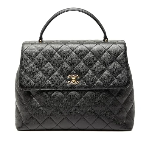 Chanel Pre-Loved CC Quilted Caviar Kelly Top Handle Bag Handbag