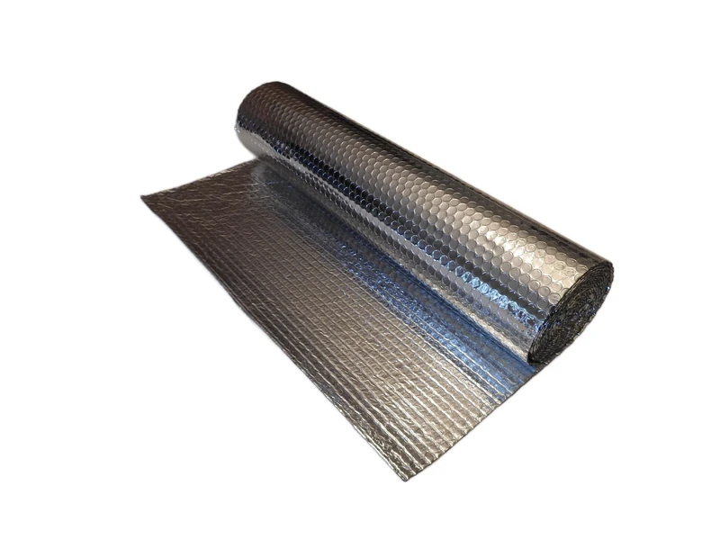 The Stove Wizard Foil Insulation Roll 5m x 60cm Radiator Reflector Panels for Floor Roof Wall and Ceiling Heat and Vapour Barrier Energy Saving Bubble Foil Wrap (Silver, 5m x 60cm Roll)