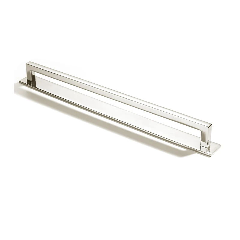 khtumeware 5 Pack 12 inch Hole Center Polished Nickel Cabinet Pull with Backplate Solid Heavy-Duty Handles with Base Plate Cabinet Hardware Drawer Pulls Kitchen Cabinet
