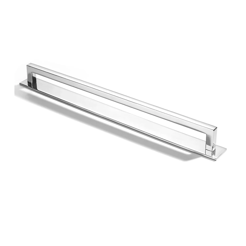 khtumeware 5 Pack 12 inch Hole Center Polished Chrome Cabinet Pull with Backplate Solid Heavy-Duty Handles with Base Plate Cabinet Hardware Drawer Pulls Kitchen Cabinet