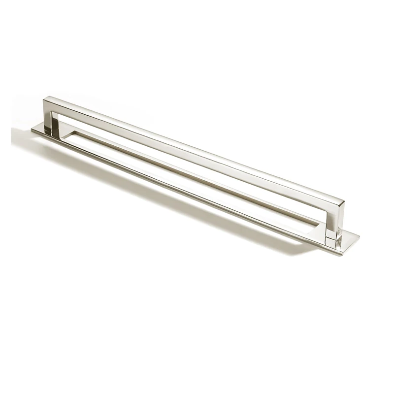 khtumeware 5 Pack 12 inch Center to Center Polished Nickel Cabinet Pull with Backplate Heavy-Duty Handles with Base Plate Cabinet Back Plates Hardware Drawer Pulls Kitchen Cabinet