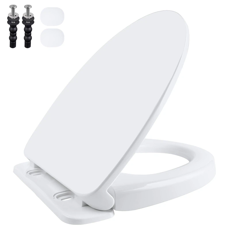 SS124 Toilet Seat Replacement Compatible with TOTO, Cotton White