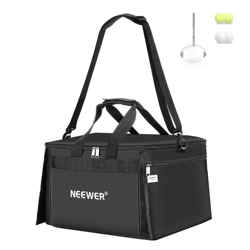 NEEWER TB03B Tennis Ball Bag, Transport Basket for Folding Polyester Picking Hopper with Side Pockets for Ball Binder TB01S, Max 120 Balls, Only Bag Included