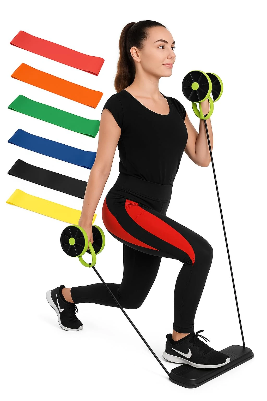 GadgetZone Resistance Bands and Multifunction Resistance Training - Set of 7 Home Gym Equipment for Women & Men - Exercise Loop Bands with 5 Different Strength Levels for Abdominal Trainer