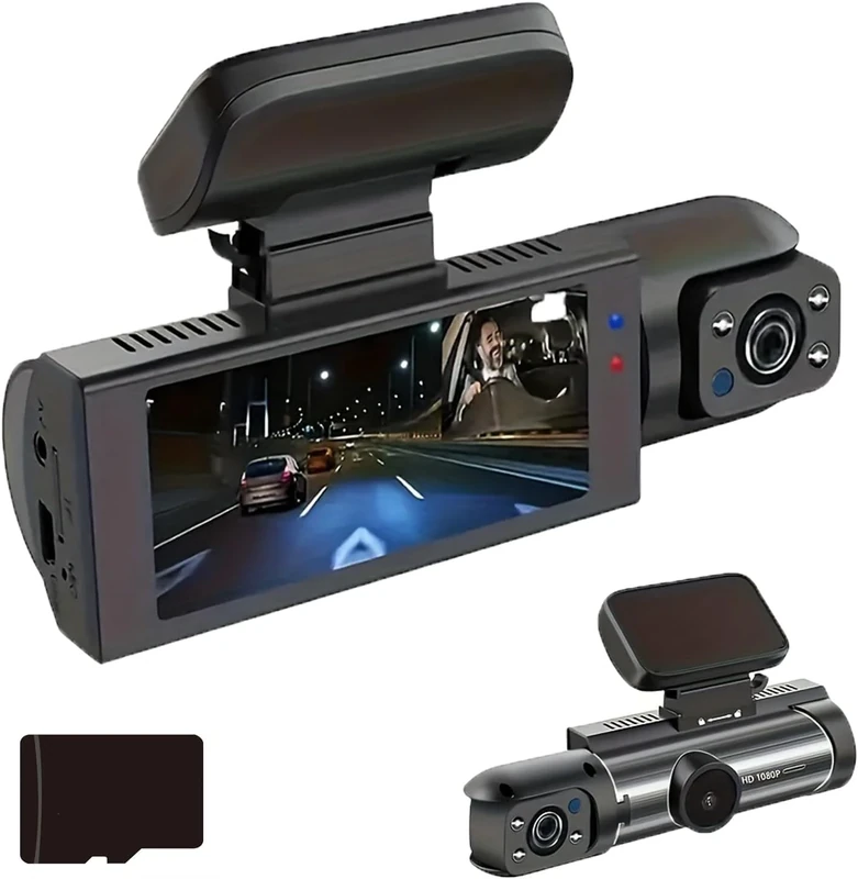 Dashdefender Pro Safety Camera, Dash Cam, 2026new 1080p Night Vision Car Driving Recorder, 24h Parking Mode & 32g Card, Motion Detection (Front of car + Inside of car + Wi-Fi)