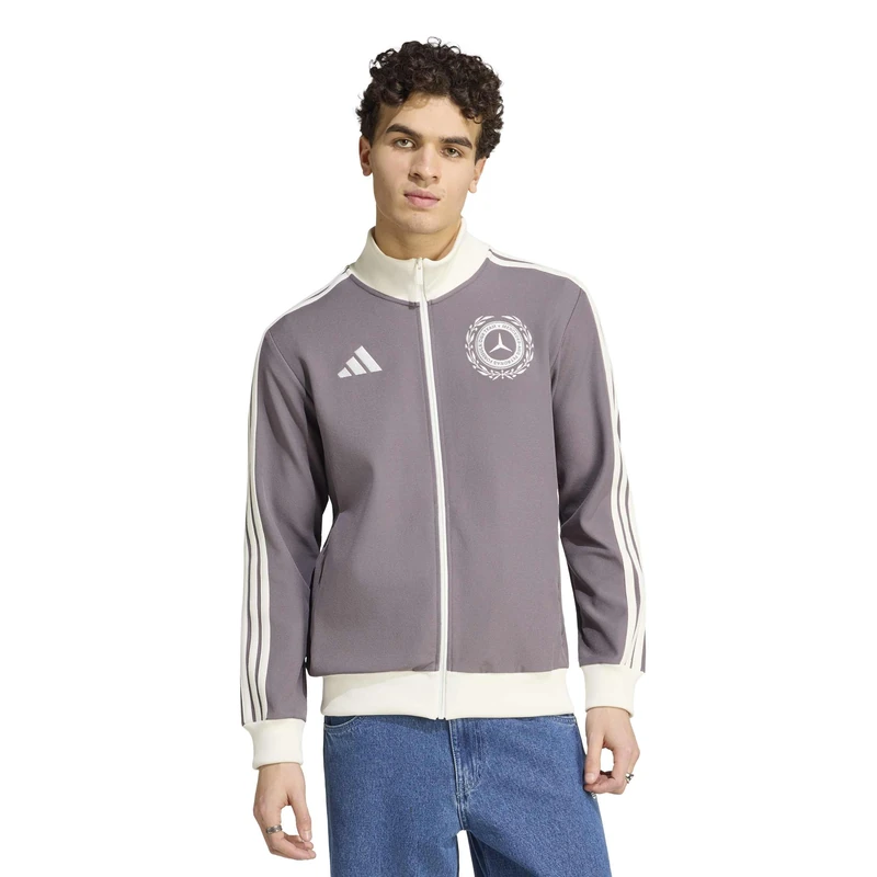 adidas Men's Mercedes - Amg Petronas Formula 1 Team Silver Arrows Icon Track Top Sweatshirt, granite/off white, 3XL