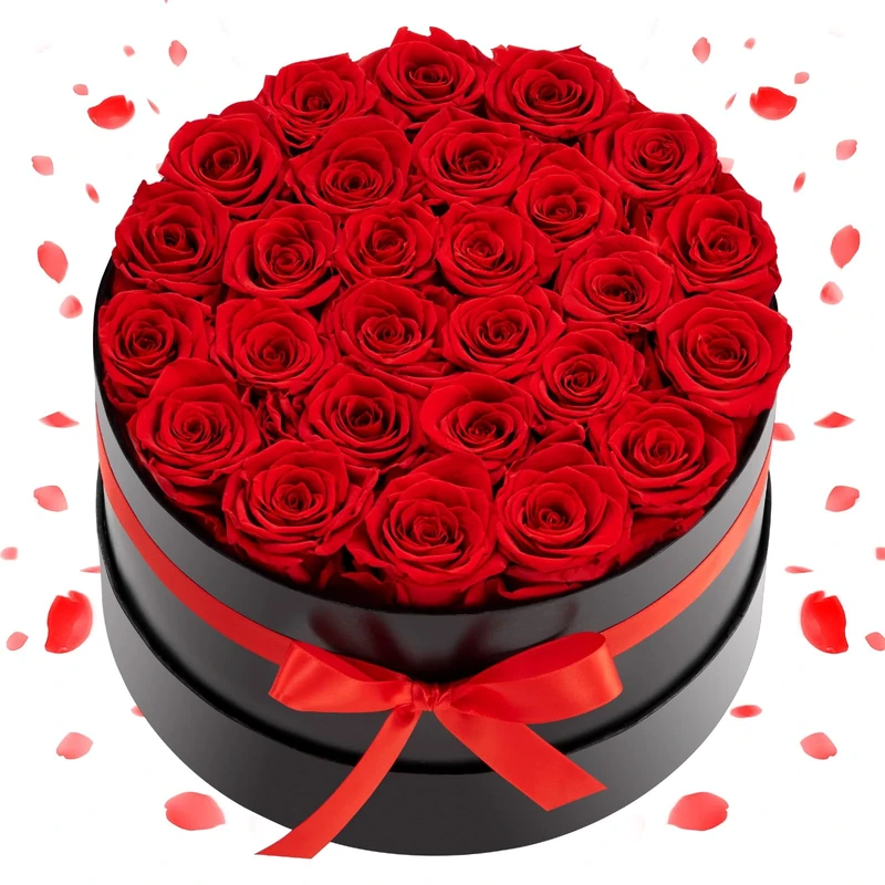 VEVOR Forever Flowers, 27 Preserved Roses in a Box, Eternal Flowers Immortal Bouquet Birthday Present for Delivery Prime Women Her Wife Mothers, Anniversary, Valentine's Day,Christmas, Red