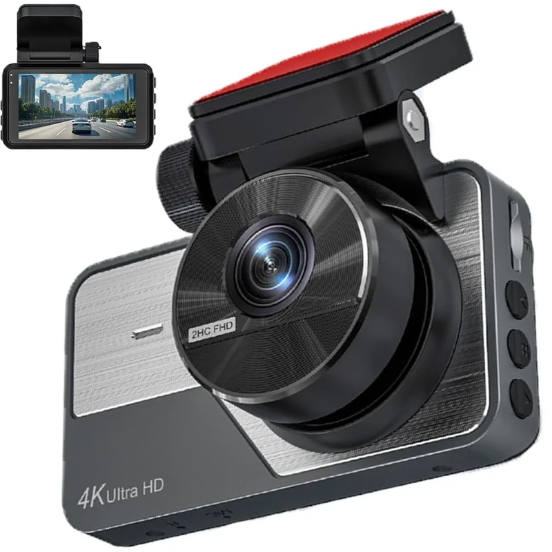 4k Ultra HD Car Dashcam with Night Vision, Dual Dash Cam Front and Rear, Wide Dashboard Camera with 24 Hour Parking Mode, Loop Recording, Motion Detection, And Emergency Video Lock(4K)