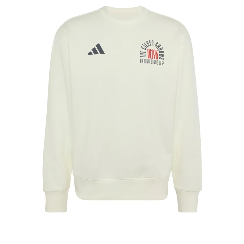 adidas Men's Mercedes - Amg Petronas Formula 1 Team Silver Arrows 1955 Sweat Top Sweatshirt, off white/granite, M - Image 1