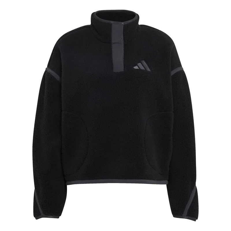 adidas Women's Terrex Multi High Pile Fleece Pullover Sweatshirt, black, XXL