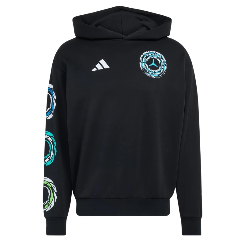 adidas Unisex Mercedes - Amg Petronas Formula 1 Team Lights On Hood Sweatshirt, black, XS
