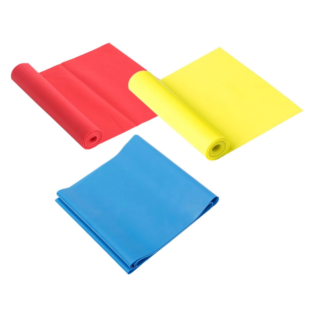 CIYODO 3pcs Latex Yoga Strap Stretching Resistance Bands for Fitness Training and Muscle Activation Portable Slimming Exercise Belts in Red Yellow Blue for Home Gym Travel