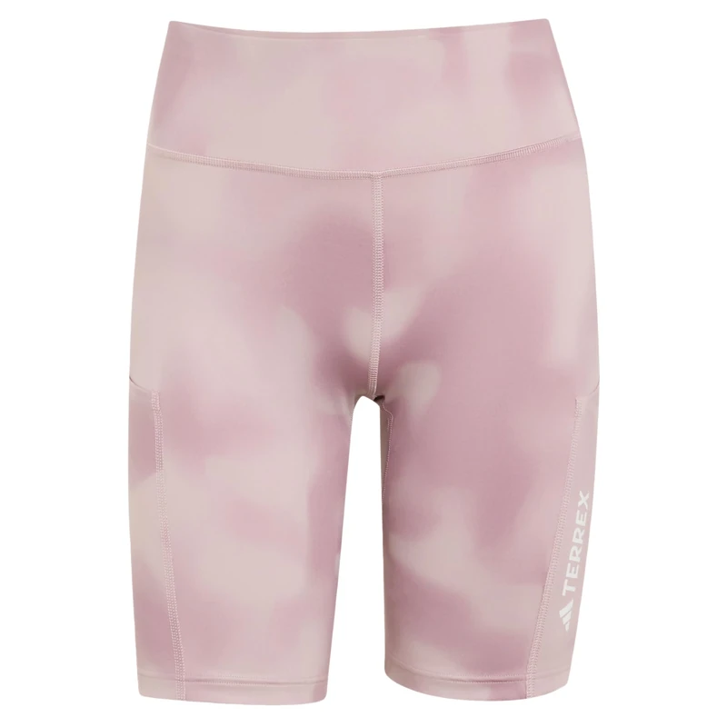adidas Women's Terrex Multi 8Inch Printed Tight Shorts, Magic Mauve/Dual Lilac, L