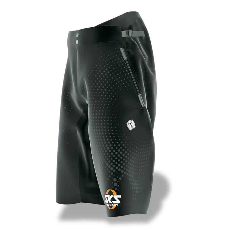 SKS Germany MTB Shorts Unisex XL Dots (Quick Drying Material, Abrasion-Resistant, Straight Fit, Adjustable Waist Straps, Zip Pockets) - Image 1