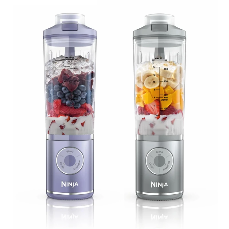 Ninja Blast Max Portable Blender, 570ml, Refillable, Cup and Leak-Proof Lid, 3 Mixing Functions, Makes Smoothies, Protein Shakes and Granites, Lavender/Silver BC251EULS