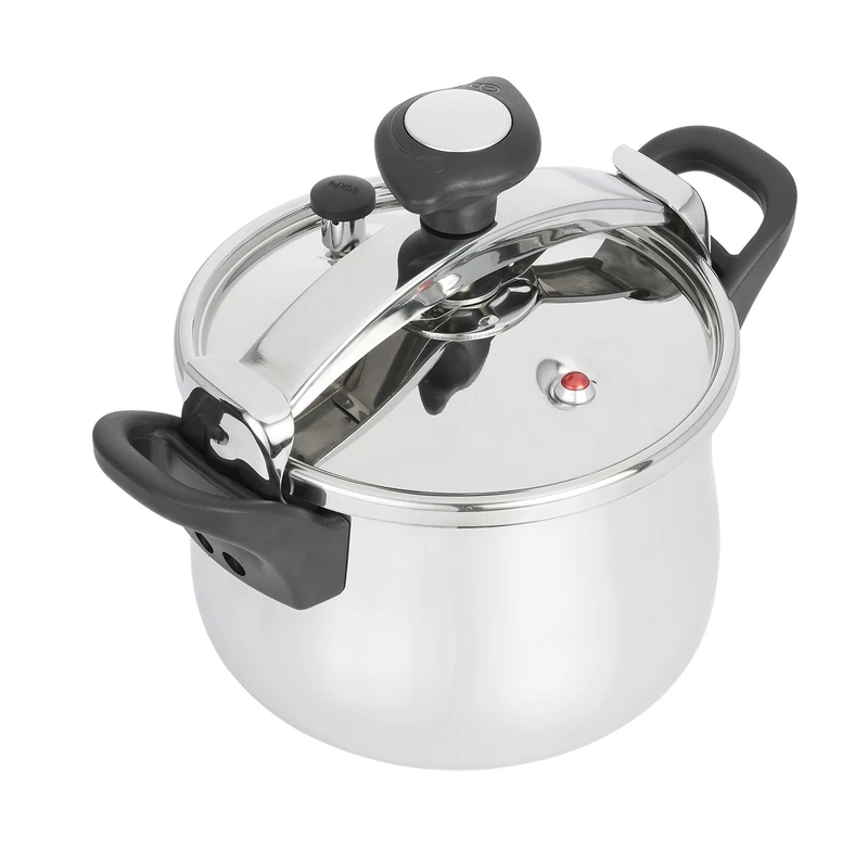 JATA HOGAR OPC12 Pressure Cooker 12 Litres Stainless Steel Model OPC12 Suitable for Induction, Gas, Electric and Ceramic Hob | 3 Safety Systems | Progressive Locking with Rotary Knob