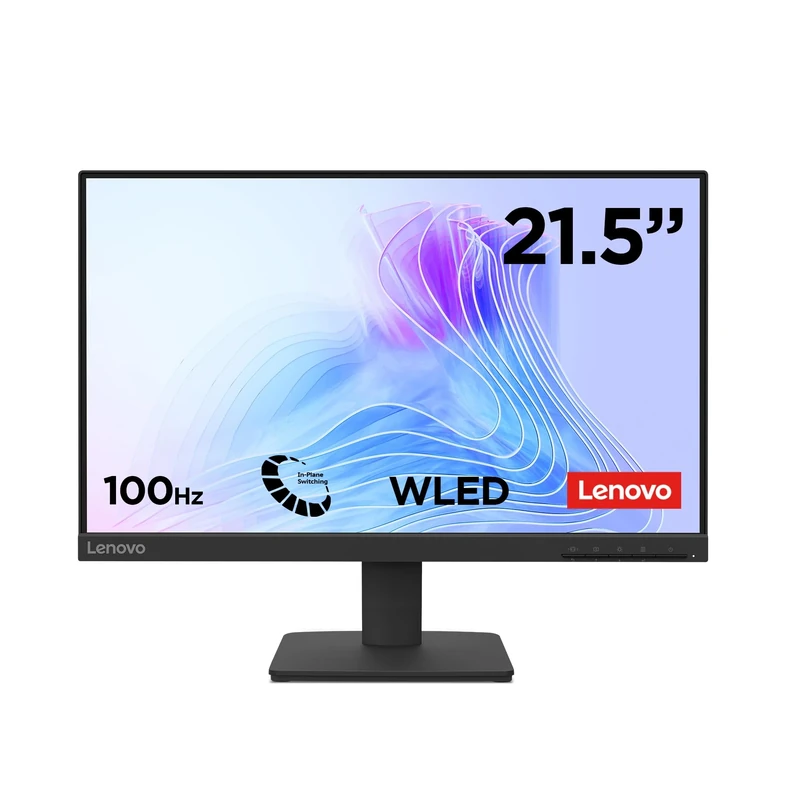 Lenovo L22-4e - FHD 21.5" Monitor (IPS, 1920x1080, Refresh Rate 100Hz, 4ms Response Time, HDMI 1.4, VGA, VESA 100 x 100 mm) Tilt Stand, Raven Black