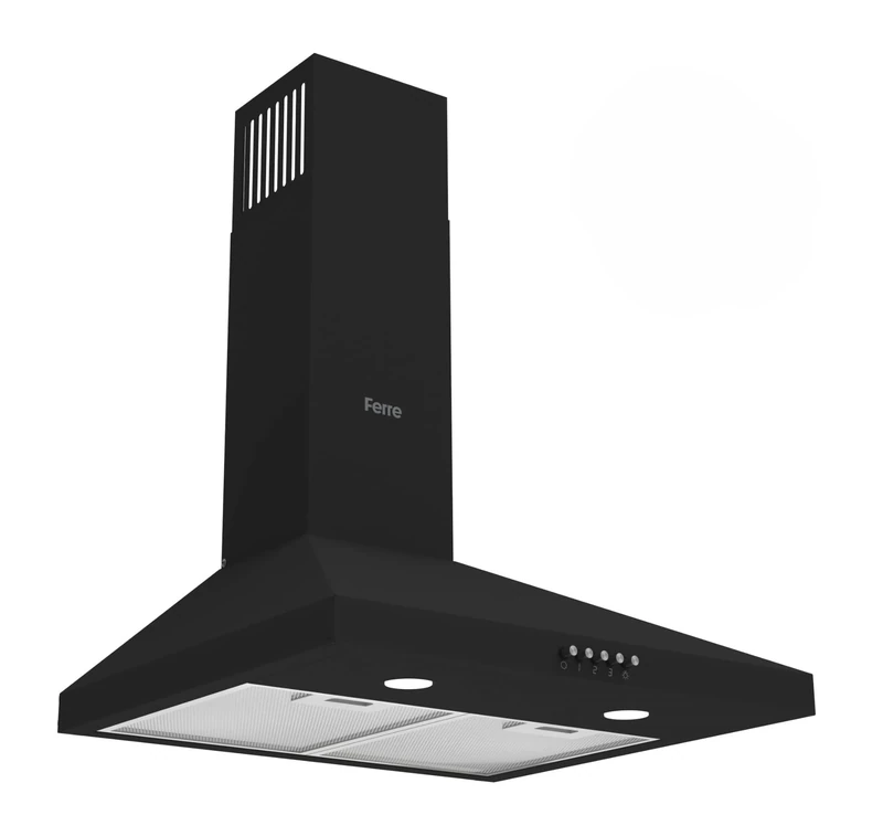 Ferre PH500-INV-PBL 50cm SilentArt Pyramid Chimney Hood - Black