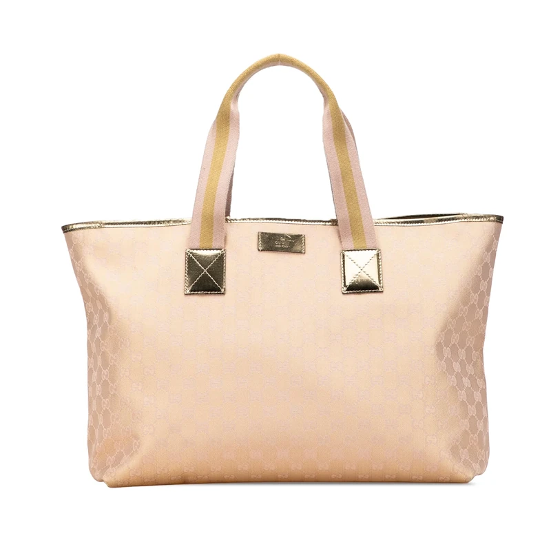 Gucci Pre-Loved GG Canvas Web Tote Bag
