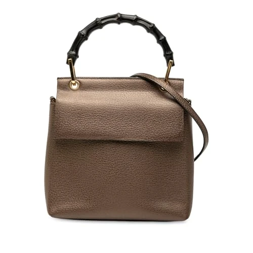 Gucci Pre-Loved Calfskin Bamboo Flap Top Handle Bag