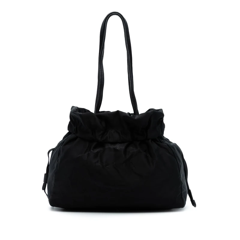 Prada Pre-Loved Tessuto Logo Drawstring Tote Bag