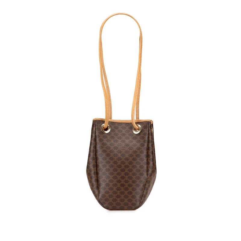 Celine Pre-Loved Macadam Coated Canvas Bucket Bag