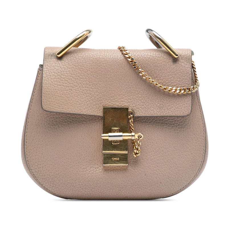 Chloé Pre-Loved Mini Grained Lambskin Drew Crossbody