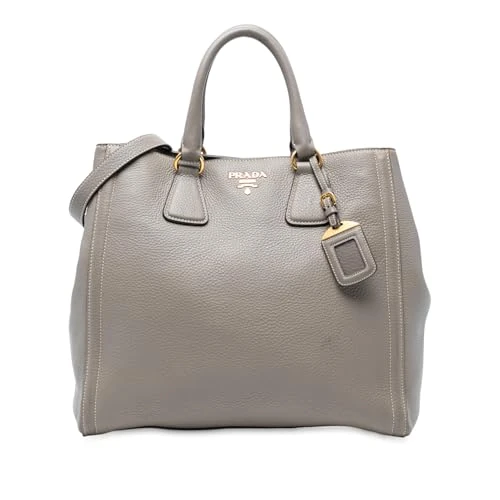 Prada Pre-Loved Vitello Daino Open Convertible Tote Handbag
