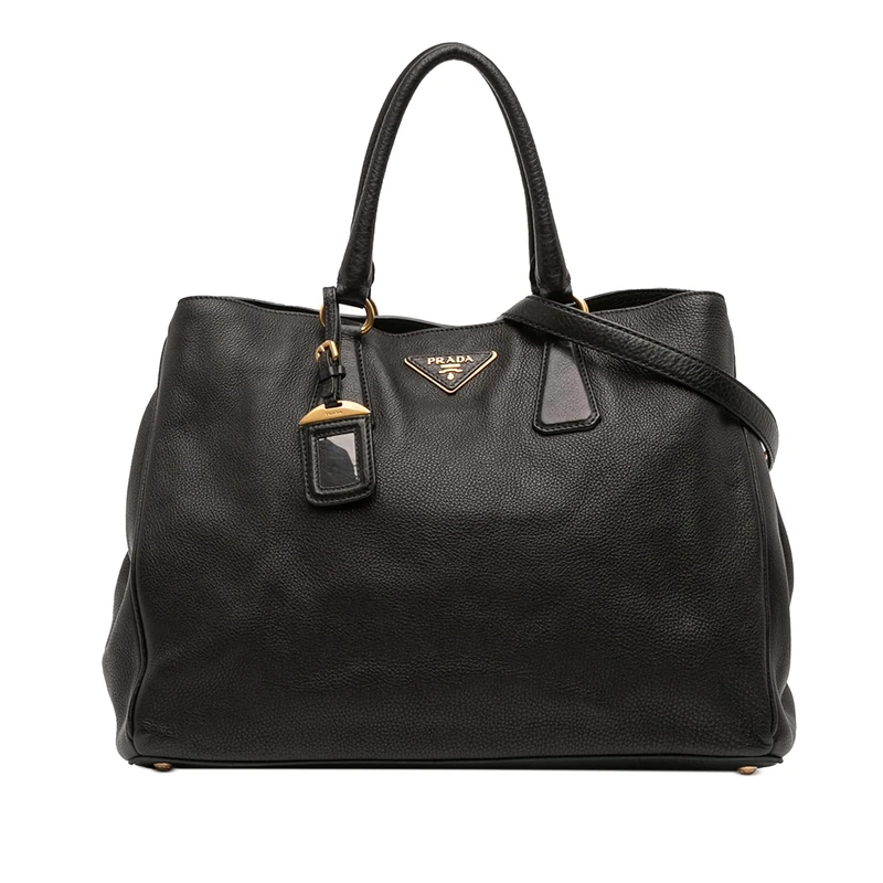Prada Pre-Loved Vitello Daino Open Convertible Tote