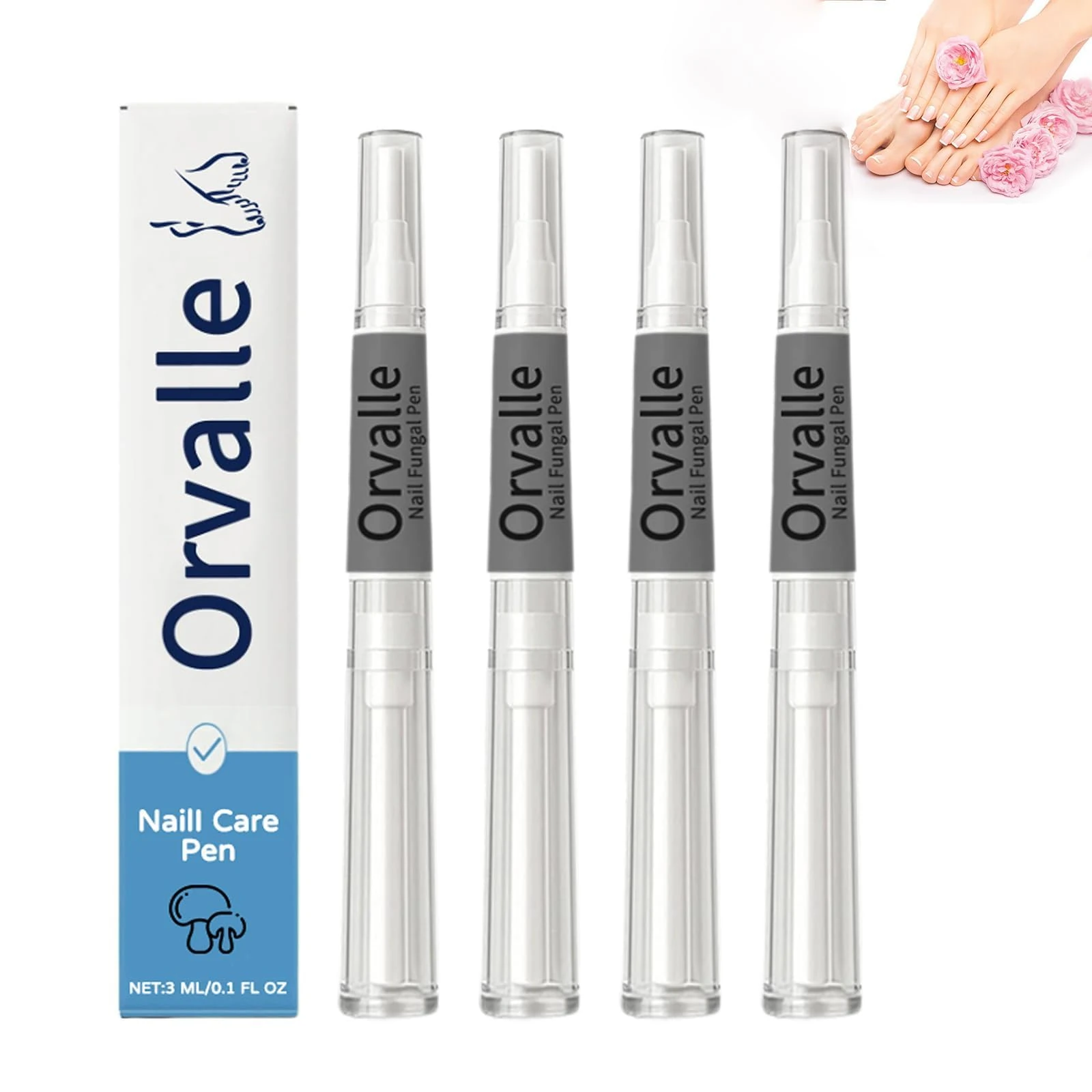 4pcs Nail Fungus Pen, Nail Care Pen, Swissclear Anti Fungal pen,Natural Ingredients Nail Serum,Nail Strengthener with Tea Tree Oil,Aloe Vera and Vitamin E