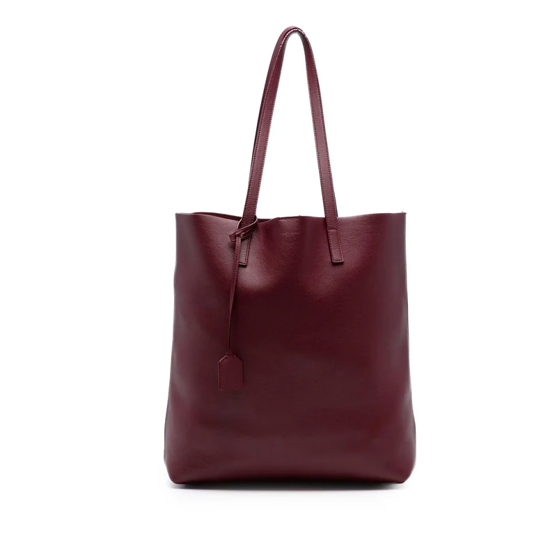 Yves Saint Laurent Pre-Loved Leather North South Shopper Tote Bag