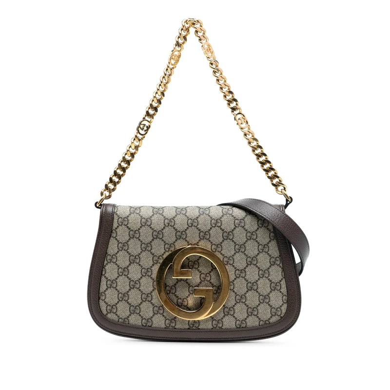Gucci Pre-Loved Small GG Supreme Blondie Chain Satchel Handbag