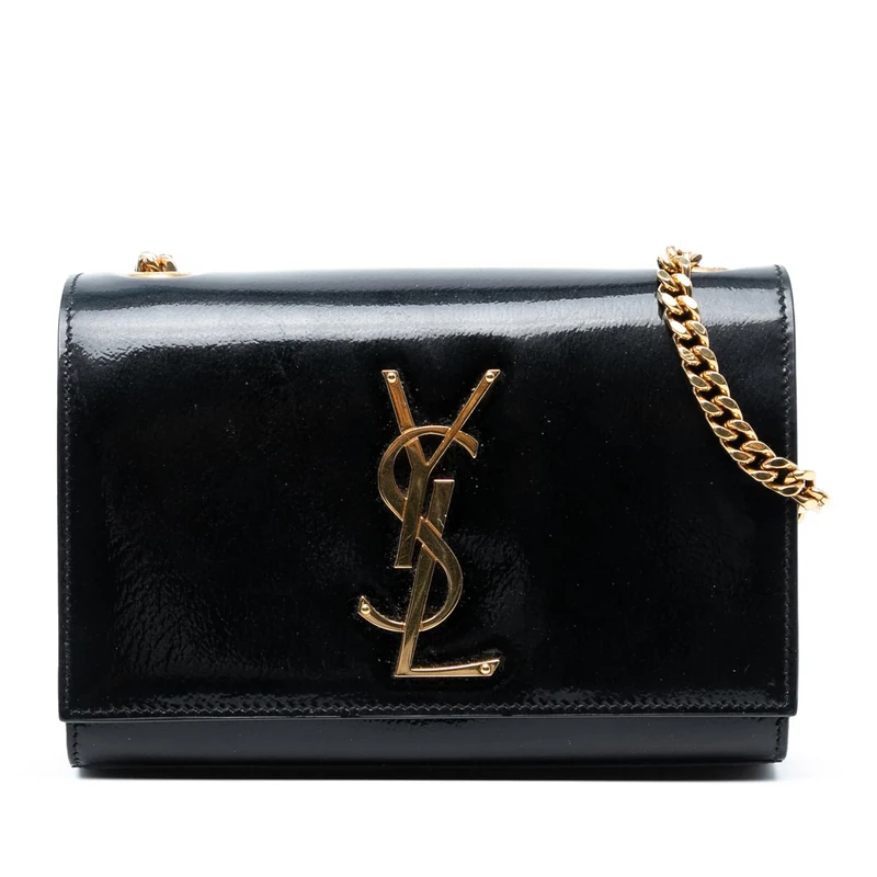 Saint Laurent Pre-Loved Small Patent Monogram Kate Crossbody