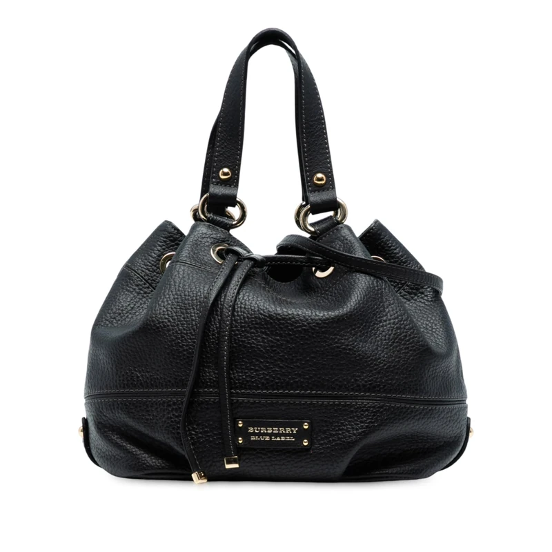 BURBERRY Pre-Loved Grained Leather Satchel Handbag