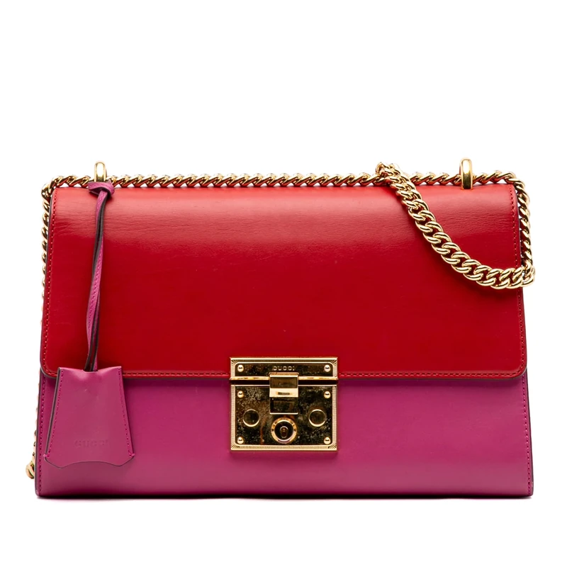 Gucci Pre-Loved Medium Bicolor Leather Padlock Shoulder Bag