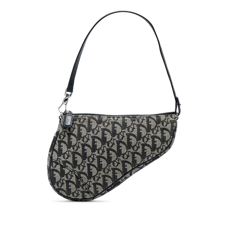 Dior Pre-Loved Mini Diorissimo Canvas Saddle Pochette