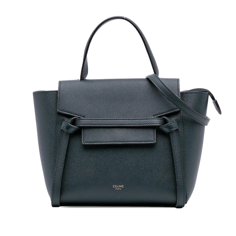 Celine Pre-Loved Nano Grained Calfskin Belt Bag Satchel